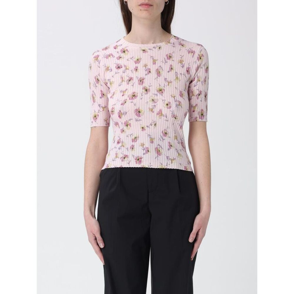 Twinset Women Twinset Ribbed Cotton T-Shirt With Floral Print